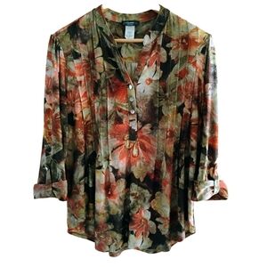 Cocomo Multicolor Floral Blouse Sz PL